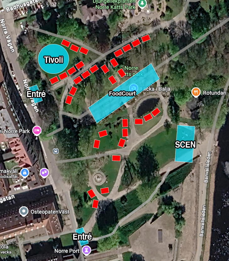 Marknadskarta över Hearts Festival i Norre Katts Park